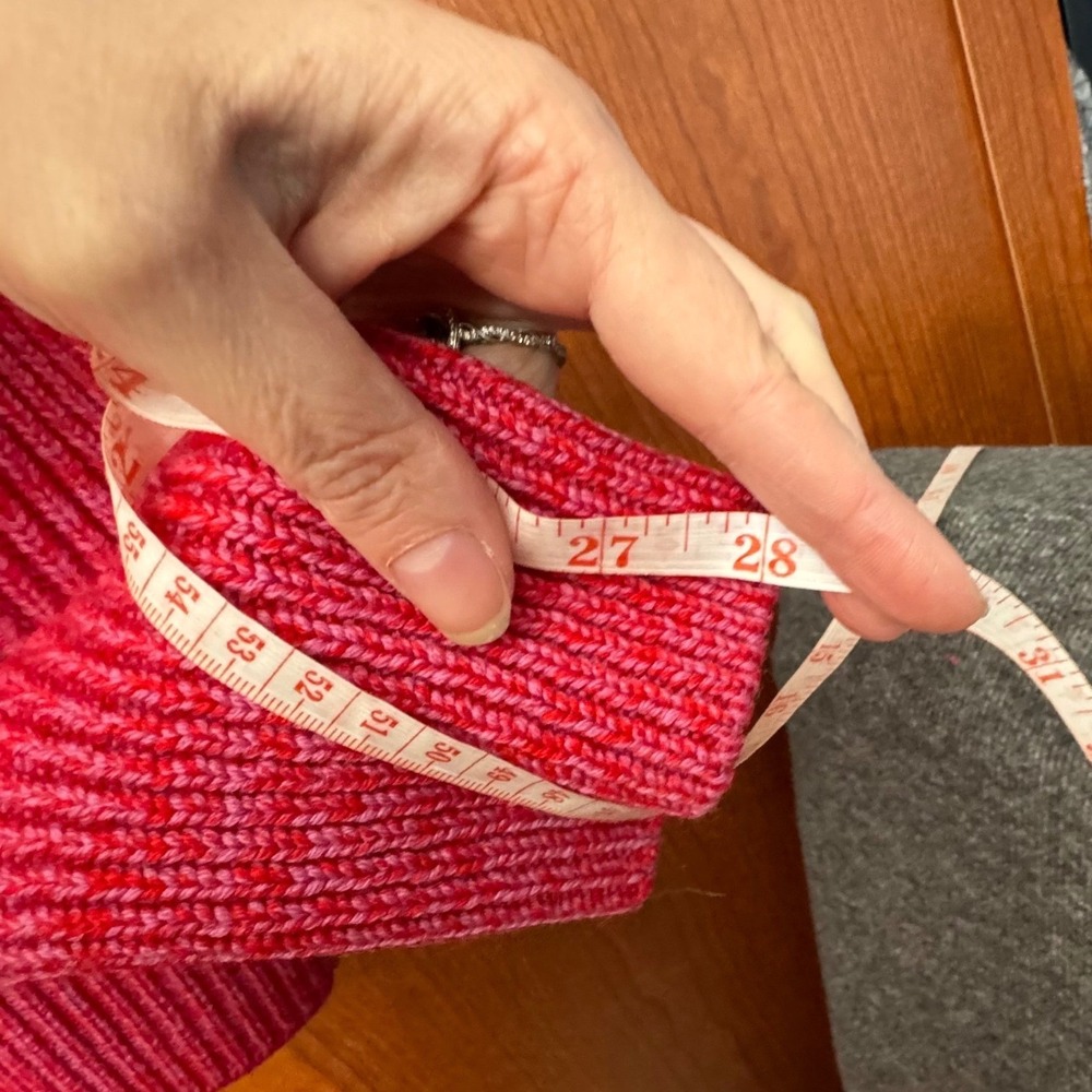 DEREK LAM Womens Turtleneck Sweater Merino Wool Med Pink Red Valentines Cabncore - Picture 10 of 11
